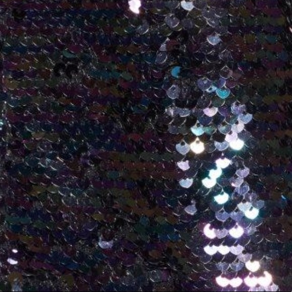 Soprano Blue Green Neptune Sequin Bomber Jacket - Picture 3 of 3